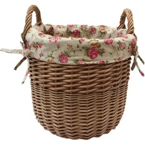 Lily Manor Wicker Laundry Basket with Garden Rose Lining 30.0 H x 30.0 W x 30.0 D cm