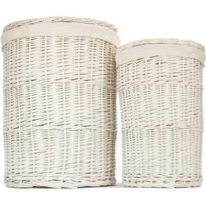 August Grove Wicker 2 Piece Lined Laundry Basket Set 60.0 H x 46.0 W x 46.0 D cm