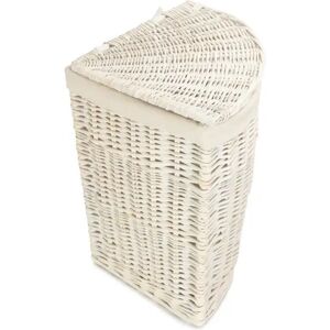 August Grove Wicker Lined Corner Laundry Bin Basket 50.0 H x 33.0 W x 33.0 D cm