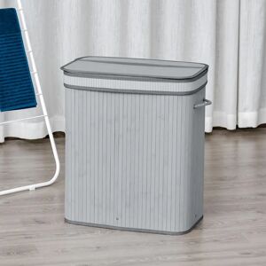 17 Stories Bamboo Laundry Bin 63.0 H x 52.0 W x 32.0 D cm