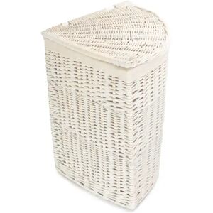 August Grove Wicker Lined Corner Laundry Bin Basket gray 60.0 H x 46.0 W x 46.0 D cm