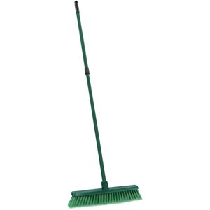 JVL - Outdoor Soft Bristle Broom with Telescopic Handle, Green