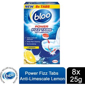 Bloo Power Toilet Fizz Tabs, Drain Deep Cleaning Bad Odour, 8 x 25g