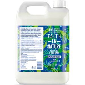 Faith In Nature Aloe Vera & Rosemary Laundry Liquid 5L Refill - Non-Biological Detergent -  Eco-Friendly Natural - Vegan Bulk Buy