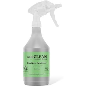 Aardvark Janitorial Supplies Soluclean, Surface Sanitiser, 750ml Empty Trigger Spray Bottle for HouseHold Cleaning, Made from 100% Recycled Materials