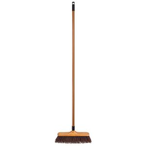 Elliott 29 cm Synthetic Fibre Wood Effect Stiff Bristle Broom Head with 1.2 m Handle - Ideal for Indoor use at Home