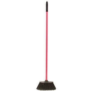 Red Gorilla Poly Yard Broom with Handle - Pink