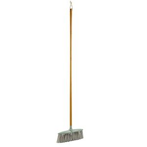 Beldray LA029098GRNEU7 Eco Soft Bristle Broom - Scratch Free Cleaning, Hard Floor Brush, Slim Head for Hard-to-Reach Areas, Made With New And Recycled Plastic, FSC&#174;-certified Bamboo Handle, Green