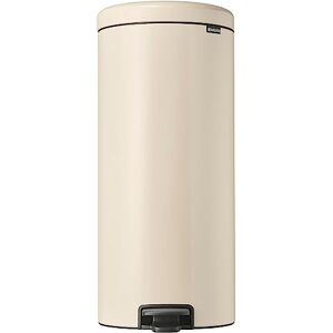 Brabantia - NewIcon Pedal Bin 30L - Large Waste Bin for Kitchen - Soft Closing Lid - Light Pedal Operation - with Removable Inner Bucket - Non-Slip Base - Soft Beige - 29 x 38 x 68 cm