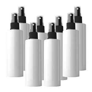 LusDoly Pack of 12, Empty 200ml White Plastic Fine Mist Atomiser Bottles with Black Sprayer Empty Water Spray Bottles for Cleaning Solutions, Gardening