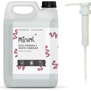 Generic Miniml Eco White Vinegar - Wild Rhubarb - 5L Refill and 5L Pump - All Natural Multi-Surface & Multi-Purpose Cleaner, Limescale Remover, Laundry Softener - 100% Vegan & Cruelty Free