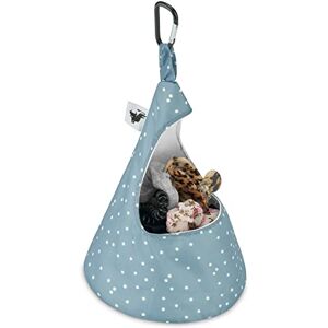 DimBull Polka Dot Cotton Peg Bag, Conical Bag for Storage. Durable, Washable Clothes Peg Bag with Black Anodised Carabiner Hook.