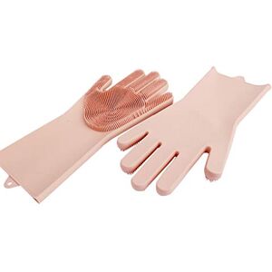 RUIXIA Dishwashing Silicone Magic Gloves Heat Resistant Scrubbing Glove Reusable Cleaning Brush Dish Washing Sponge Mittens Kitchen Washing Up Insulated Scrubber Gloves for Fruit Dish Bathroom Car Pet Hair