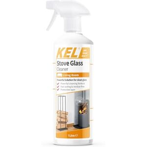 KEL - Stove Glass Cleaner Spray, Dissolves Soot, Grease & Tar, Maintains Oven Doors, Glass Fireplaces & Hearths, Removes Residue Effectively - 1 Litre