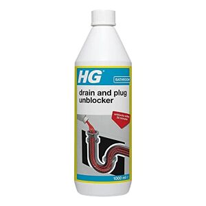 HG Drain and Plug Unblocker, 2 uses in 1 Bottle, Effectively Removes Blockages, Liquid Cleaner for Blocked Drain Pipes in Sinks or Shower Traps (1000ml)