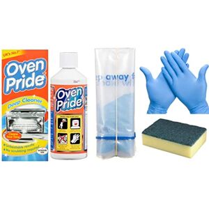 OGD COMMERCE Oven Pride Deep Cleaner Kit, (Set Contains: 1x Bottle of 500ml, 1x Bag, 1x Pair of Gloves) 1Pk + Our Gift for You: 1x Cleaning Scourer Sponge + Organza Small Bag Size: 9x7x0.1cm