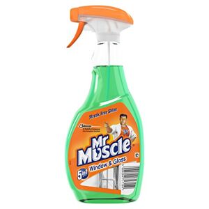Mr Muscle 5-in-1 Window and Glass Cleaner, Cleaning Spray for Streak Free Shine, 500 ml, Pack of 12