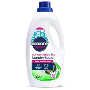 Ecozone Super Concentrated Biological Laundry Liquid, Bio Detergent, Washing Machine Powerful Clothing Stain Removal & Cleaning, Natural Vegan, Non Toxic, Eco Friendly, Gentle on Skin, 50 washes (2L)