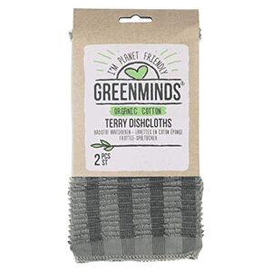Sorbo Greenminds Bio Cotton Terry Cloths, Pack of 2 Cloths, Grey