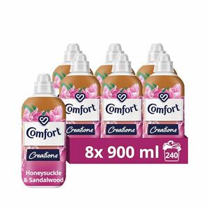 Comfort Creations Honeysuckle & Sandalwood Fabric Conditioner fabric softener with Stay Fresh technology for 100 days of freshness + fragrance* 8x 900 ml (240 washes)