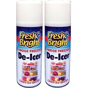 Wilsons Direct 2 x Fridge Freezer De Icer Spray Clear Ice Quickly Anti Bacterial Deicer 200ml Can