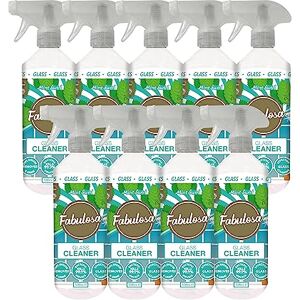 Fabulosa Antibacterial Streak-Free Glass Cleaner Trigger Spray with Lasting Fragrance, Pack of 9, 500ml, Mint Swirl