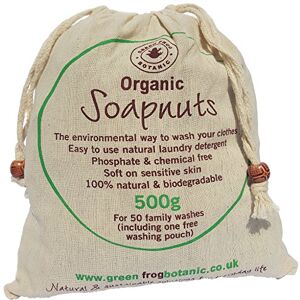 Greenfrog Botanic Natural Laundry Soapnuts, 500g, for Sensitive Skin, 160+ washes, Hypoallergenic, Antibacterial, Antifungal, Natural, Chemical free, Compostable, Vegan, Cruelty Free