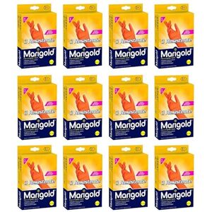 MARIGOLD Set of 12 Heavy Duty Gloves 9.5 Ex. Large. Sweatshirt Home Cleaning, Multicoloured, One Size