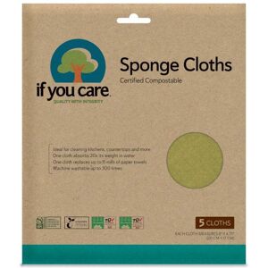 Care+ If You Care 100% Natural Compostable Sponge Cloths - 5 Pack