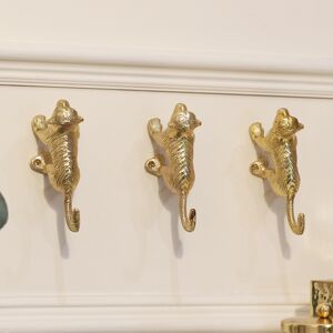 Set of 3 Gold Monkey Wall Hooks Material: Metal