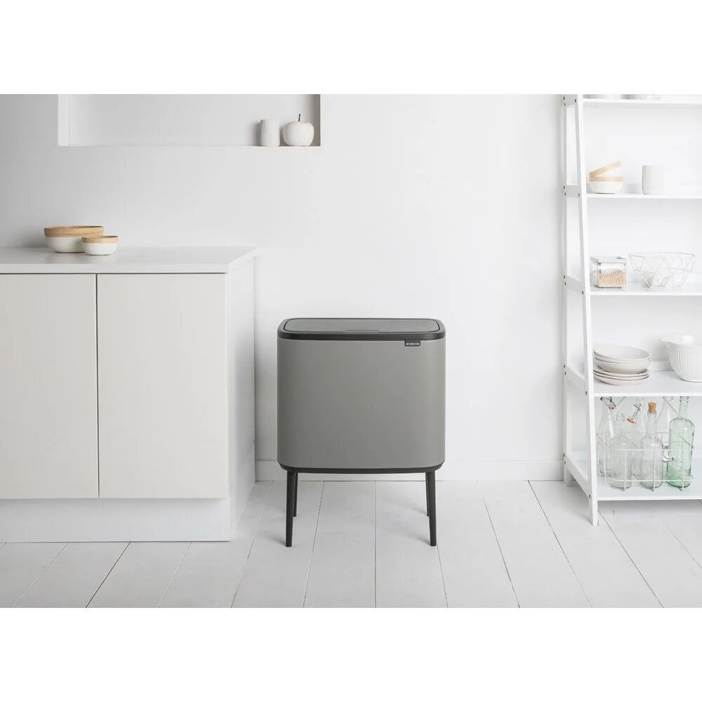 Brabantia Bo 11 Litre + 23 Litre Touch Bin with Two Inner Buckets gray 68.0 H x 54.0 W x 31.5 D cm