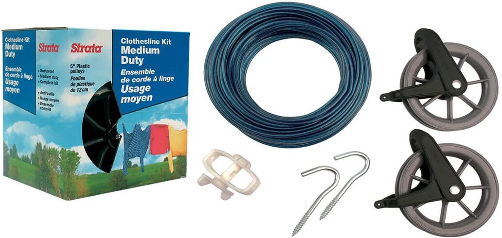 Photos - Drying Rack Strata Medium Duty Wall-Mounted Clothes Line 21.0 H x 20.0 W x 15.5 D cm