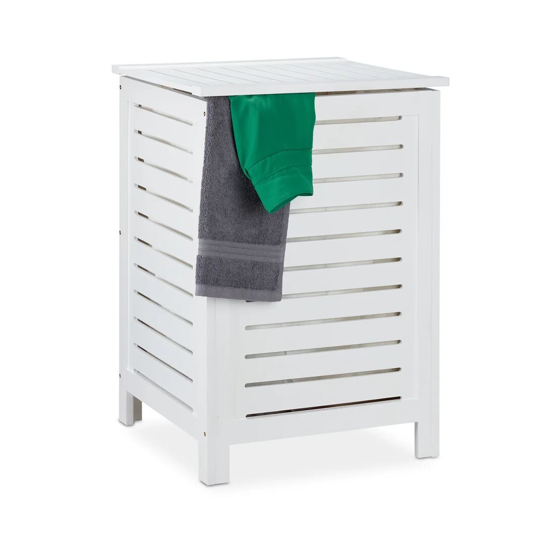Photos - Laundry Basket / Hamper Ebern Designs Laundry Bin brown/gray/white 65.5 H x 45.0 W x 45.0 D cm