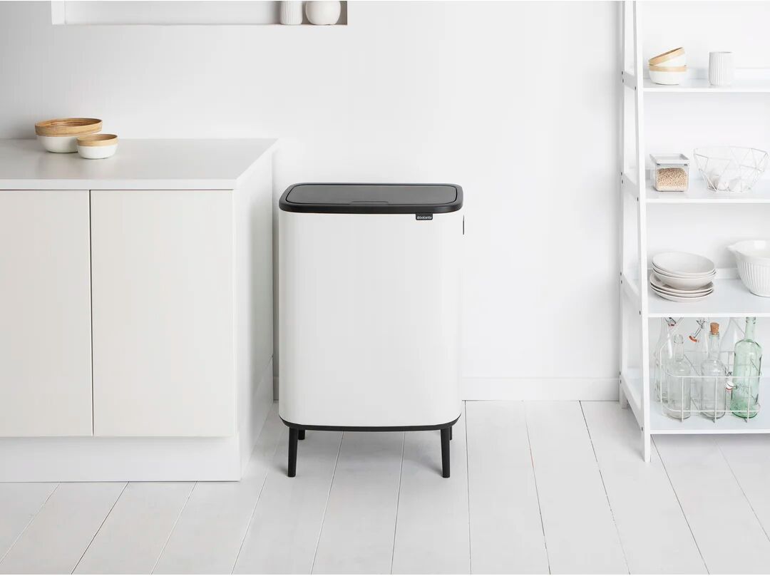 Brabantia Bo Hi 30 Litre + 30 Litre Touch Bin with Two Inner Buckets white 81.5 H x 54.5 W x 31.25 D cm