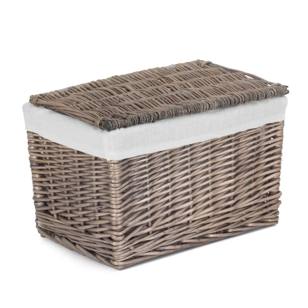 Photos - Laundry Basket / Hamper 17 Stories Wicker Hamper Basket gray/white 24.0 H x 36.0 W x 24.0 D cm