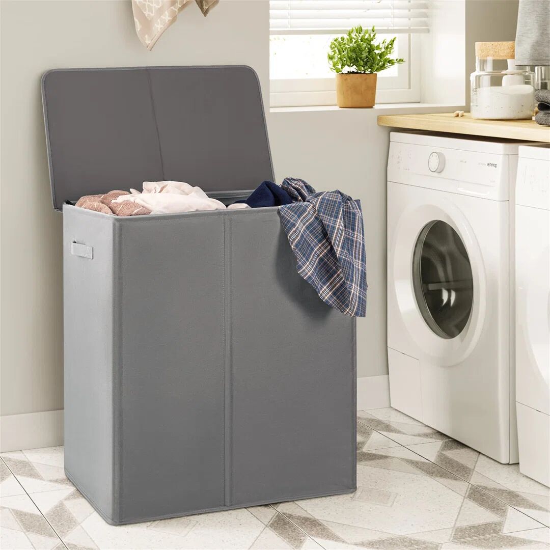 Photos - Laundry Basket / Hamper Ebern Designs Laundry Sorter gray 68.0 H x 63.0 W x 36.0 D cm
