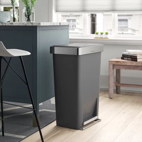 simplehuman 45-Litre Rectangular Step Pedal Bin with Liner Pocket simplehuman Colour: Grey  - Size: Large