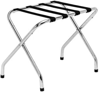 Honey-Can-Do Collapsible Chrome X-Frame Luggage Rack, Silver, ORGANIZER