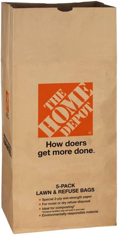 The Home Depot 30 Gal. Paper Lawn and Leaf Bags -50 Count