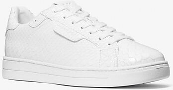 MICHAEL Michael Kors MK Keating Python Embossed Leather Sneaker - Optic White