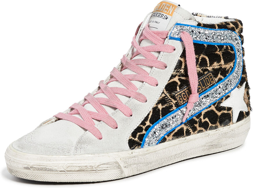 Golden Goose Slide Sneakers Animalier/Silver Glitter/White 37  Animalier/Silver Glitter/White  size:37