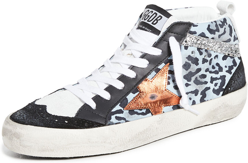 Golden Goose Mid Star Sneakers Light Blue/Leopard/Copper Star 37  Light Blue/Leopard/Copper Star  size:37