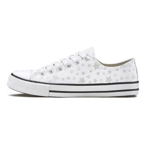 LASCANA Sneaker »Schnürhalbschuh«, aus Textil mit Sternenprint in... weiss  42