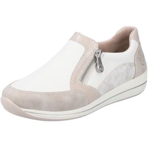 Rieker Slip-On Sneaker, Komfortschuh, Freizeitschuh mit Stretch und... offwhite-kombiniert Größe 41