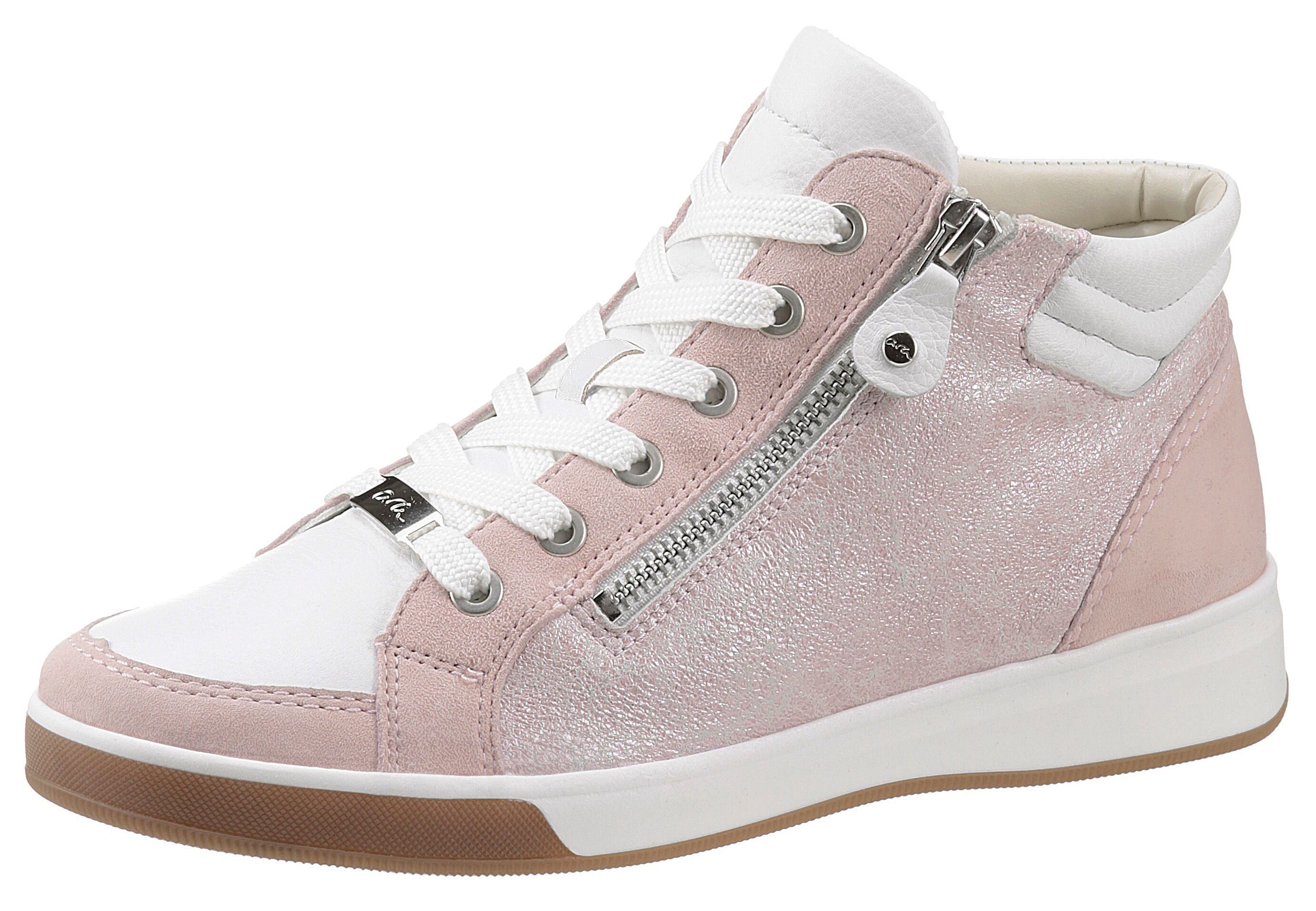 Ara Sneaker »ROM«, mit praktischem Reissverschluss an der Aussenseite rosa  2,5 3 (35,5) 3,5 (36) 4 (37) 4,5 (37,5) 5 (38) 5,5 (38,5) 6 (39) 6,5 7 (40,5) 7,5 (41) 8 (42) 8,5 (42,5) 9 (43)