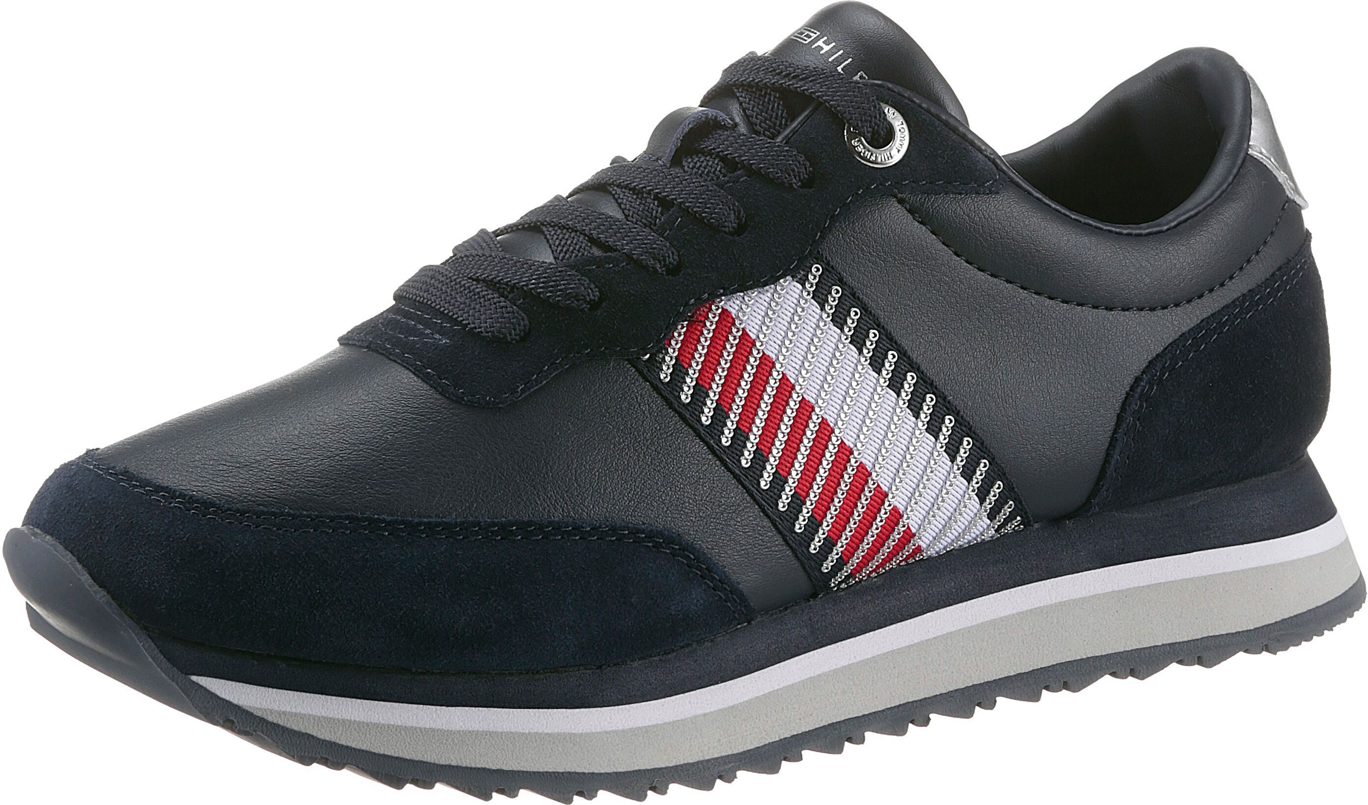 Tommy Hilfiger Keilsneaker »TH CORPORATE SEQUINS RUNNER«, im Materialmix blau  35 36 37 38 39 40 41 42