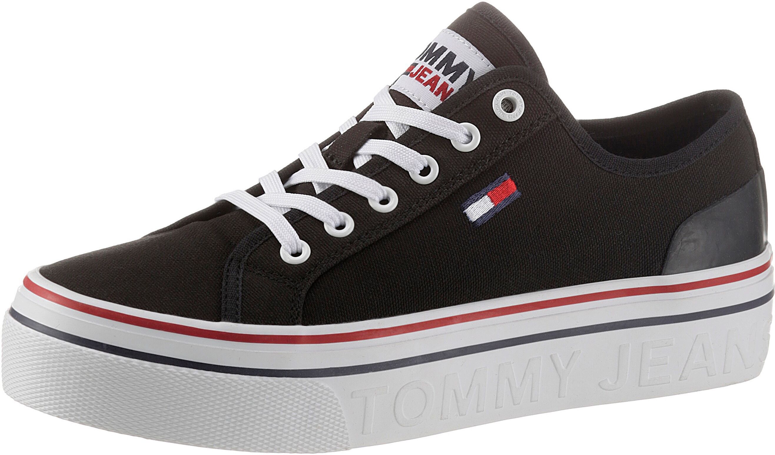 Tommy Jeans Plateausneaker »TOMMY JEANS FLATFORM VULC«, mit Logoschriftzug... schwarz  35 36 37 38 39 40 41 42