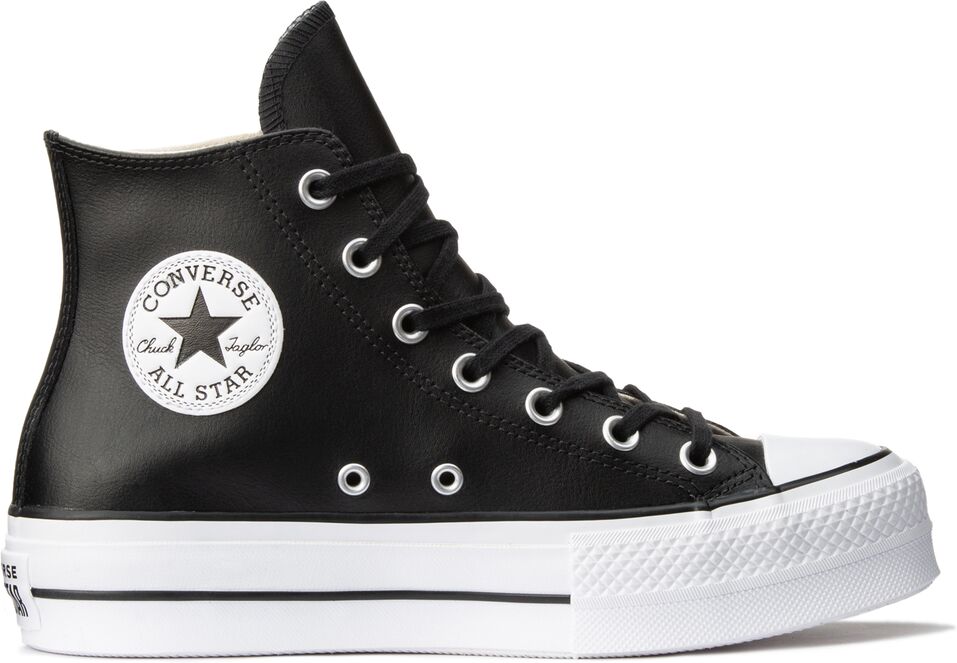 CONVERSE Hohe Sneakers Chuck Taylor All Star Lift, Leder SCHWARZ