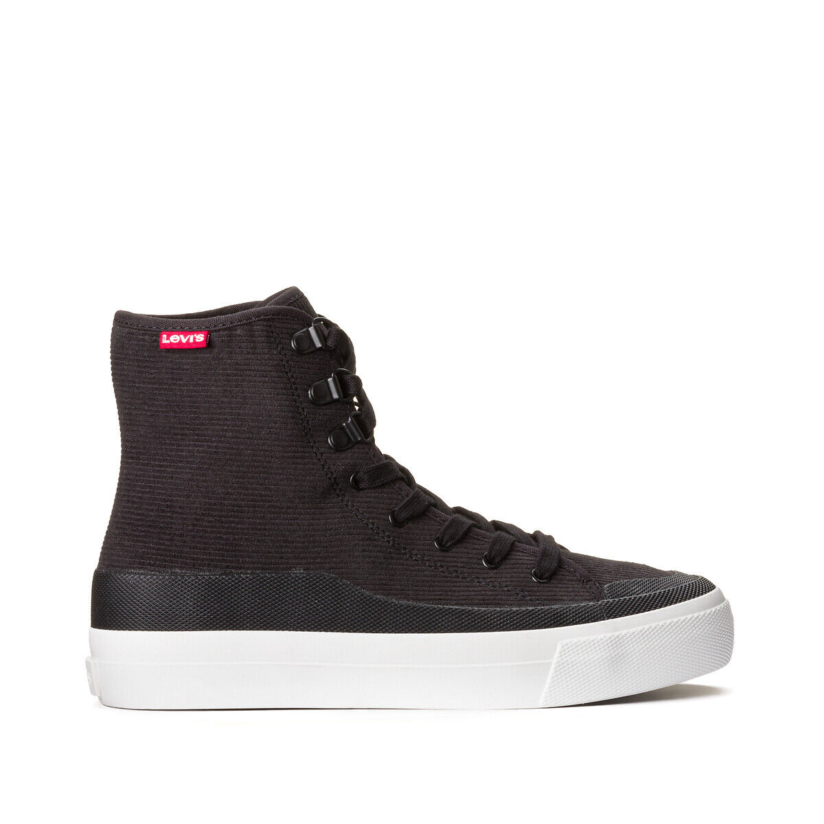 LEVI'S Sneakers Square Rubber High, Cord SCHWARZ