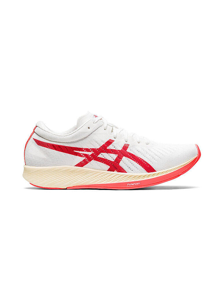 ASICS Damen Wettkampf Laufschuhe Metaracer™ White/Sunrise Red weiß   Größe: 39,5   1012A580 Auf Lager Damen 39.5